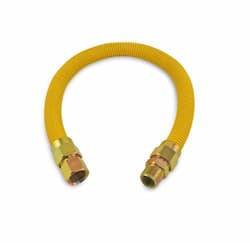 18-in x 1/2-in SS Gas Connector w/ 1/2-in MIP & 1/2-in FIP, Coated