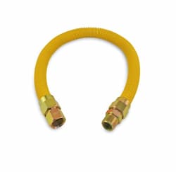 24-in x 1/2-in SS Gas Connector w/ 1/2-in MIP & 1/2-in FIP, Coated