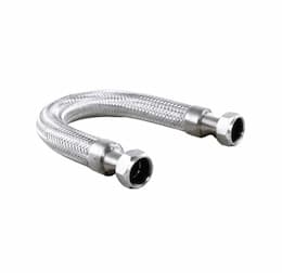 18-in x 1-in SS Flex Water Connector w/ 1-in FIP & 1-in FIP, OB