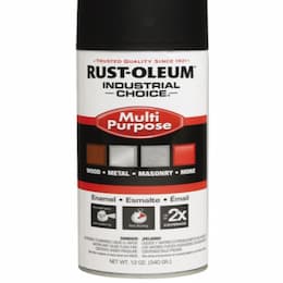 1600 System Industrial Enamel Aerosol, Semi-Flat Black, 12 oz.