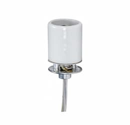 Satco 660W Glazed Porcelain Socket w/ 1/8 IPS Cap, Medium, 250V 