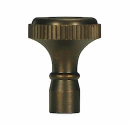 Satco Solid Brass Turn Knob, 4/36 Mandrel, Dark Antique Brass