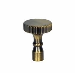 Satco Solid Brass Turn Knob, 4/36 Mandrel, Antique Brass