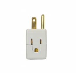 1875W Triple Grounded Polarized Cube Tap, 125V, 15A, White