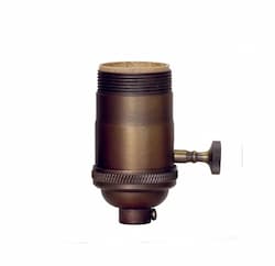 Satco 250W On-off Socket w/ Set Screw, 250V, Dark Antique Cast Brass