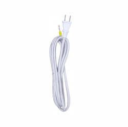 Satco 10-ft Rayon Cord Set, 18/2 SPT-2 105C w/ Molded Polarized Plug, Silver