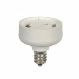 Satco 75W Candelabra Adapter, E12 to GU24, 3/4-in Extension, 125V, White