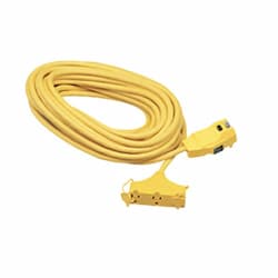 25-ft GFCI Extension Cord, 12/3 AWG, 15 Amp, 120V, Yellow