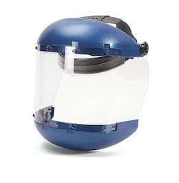 380 Series Ratcheting Headgear w/ Faceshield, Blue