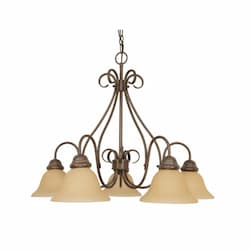 60W Castillo Series Chandelier w/ Champagne Glass, 5 Lights, Sonoma Bronze