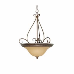 60W Castillo Series Pendant Light w/ Champagne Glass, 3 Lights, Sonoma Bronze