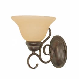 60W Castillo Series Wall Fixture w/ Champagne Linen Washed Glass, 1 Light, Sonoma Bronze