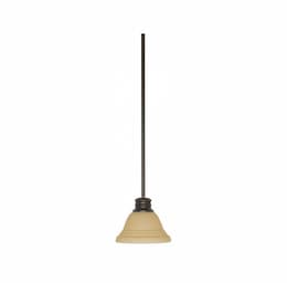 100W Empire LED Mini Pendant w/ Champagne Linen Washed Glass, 1 Light, Mahogany Bronze