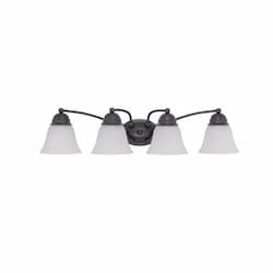 100W Empire Series Vanity Light, 4 Lights, Frosted, Mahogany Bronze