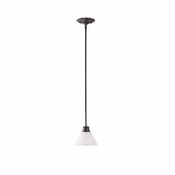 100W Empire LED Mini Pendant w/Frosted White Glass, 1 Light, Mahogany Bronze