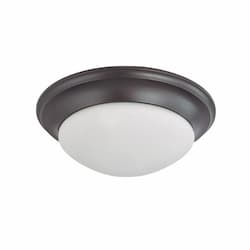 17" 60W Twist and Lock Ceiling Light w/ Frosted Glass, 3 Lights, Mahogany Bronze