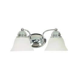 100W Empire LED Vanity w/ Alabaster Glass, 2 Light, Polished Chrome