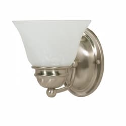 7" 100W Empire Series Vanity Light w/ Alabaster Glass, Brushed Nickel