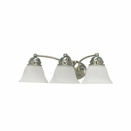 21" 100W Empire Series Vanity Light w/ Alabaster Glass, 3 Lights, Brushed Nickel