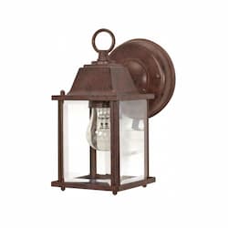 60W Cube Wall Lantern w/ Clear Beveled Glass, Old Bronze