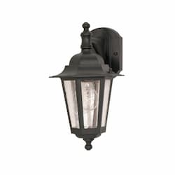 60W Cornerstone Wall Lantern w/ Clear Seed Glass, 1 Light, Textured Black 