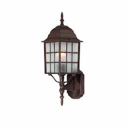 100W Adams LED Wall Lantern w/ Frosted Glass, 1 Light, Rustic Bronze, 18-in