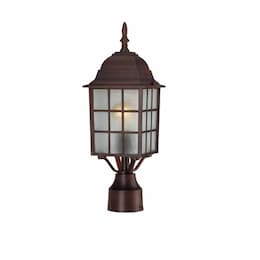 100W Adams Outdoor Post w/ Frosted Glass, Rustic Bronze