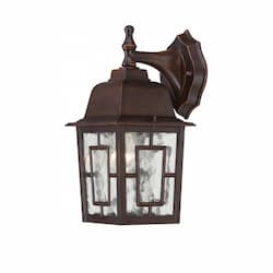 100W Banyan LED Outdoor Wall Lantern w/ Clear Water Glass, 1 Light, Rustic Bronze, 12in