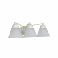 21" 100W Empire Series Vanity Light w/ Alabaster Glass, 3 Lights, Textured White