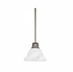 100W Empire LED Mini Pendant w/ Alabaster Glass, 1 Light, Brushed Nickel