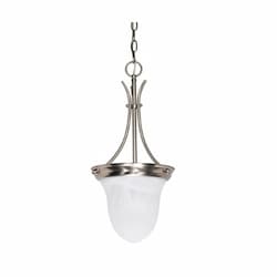 10" 100W Pendant Light w/ Alabaster Glass, Brushed Nickel