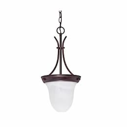 10" 100W Pendant Light w/ Alabaster Glass, Old Bronze