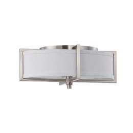60W Portia Series Oval Flush Mount Ceiling Light w/ Slate Shade, Brushed Nickel