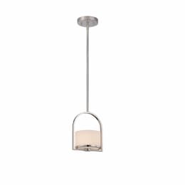 40W Celine Series Mini Pendant Light w/ White Glass, Polished Nickel