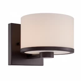 40W Celine Vanity Fixture w/ Satin White Glass, 1 Light, Venetian Bronze