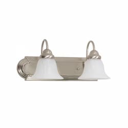 100W Ballerina LED Vanity w/ Alabaster Glass, 2 Light, Brushed Nickel