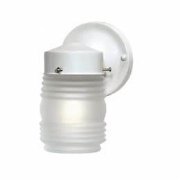 6" 60W Mason Jar Wall Lantern w/ Frosted Glass, White