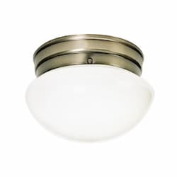 8" 60W Small Flush Mount Mushroom Ceiling Light, Antique Brass