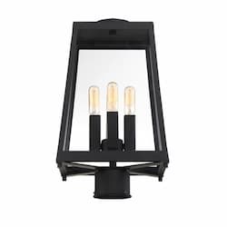 60W Halifax Series Post Light w/ Clear Glass, 4 Lights, Matte Black