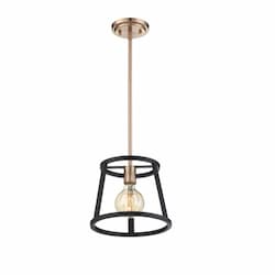 10" 60W Chassis Series Mini Pendant Light, Brushed Brass & Matte Black