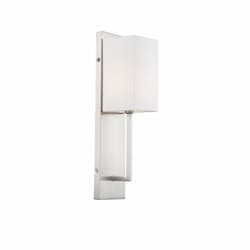 Nuvo 60W Vesey Series Wall Sconce w/ White Linen Shade, Brushed Nickel