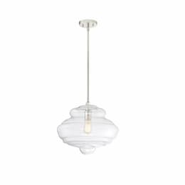 100W Storrier Series Pendant Light w/ Clear Glass, Polished Nickel