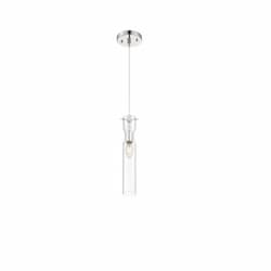 60W Spyglass Series Mini Pendant Light w/ Clear Glass, Polished Nickel