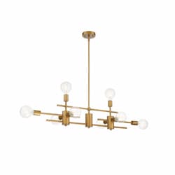 60W Delphi Series Island Pendant Light, 8 Lights, Aged Gold