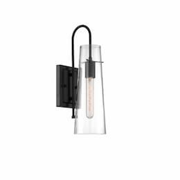 60W Alondra Series Wall Sconce w/ Clear Glass, Black