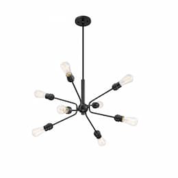 60W Faraday Series Pendant Light, 8 Lights, Black