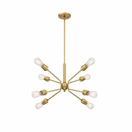 60W Faraday Series Pendant Light, 8 Lights, Brushed Brass