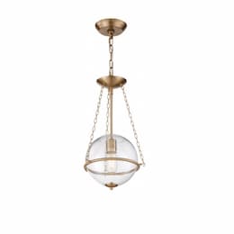 60W Odyssey Series Mini Pendant Light w/ Clear Glass, Vintage Brass