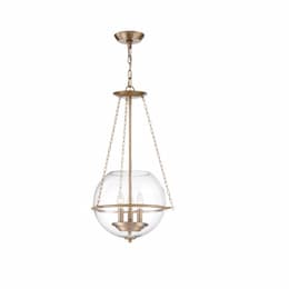 60W Odyssey Series Pendant Light w/ Clear Glass, 3 Lights, Vintage Brass