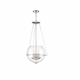 60W Odyssey Series Pendant Light w/ Clear Glass, 4 Lights, Polished Nickel